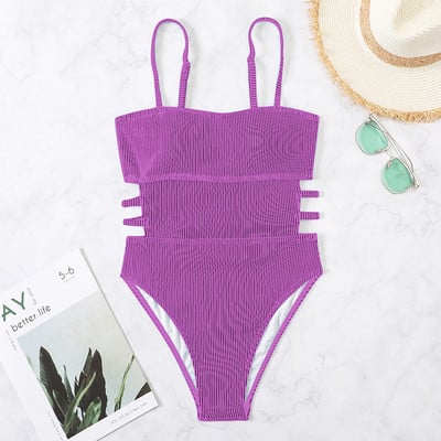 Riseado rebrasti jednodijelni kupaći kostimi 2023. Izrezani seksi kupaći kostimi Ženski bodi Jednodijelni kupaći kostim Ženska odjeća za plažu Monokini na naramenice