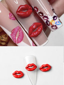10 τεμάχια/Παρτίδα 3D χαριτωμένα κόκκινα/ροζ χείλη για τέχνη νυχιών, Fashion Red Lips Alloy Glitter 3d Nail Art Decorations Tools, Alloy Nail Charms