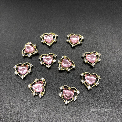 10 τεμάχια/Παρτίδα 3D χαριτωμένα κόκκινα/ροζ χείλη για τέχνη νυχιών, Fashion Red Lips Alloy Glitter 3d Nail Art Decorations Tools, Alloy Nail Charms