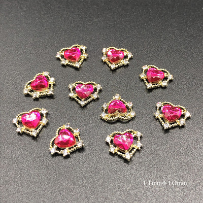 10 τεμάχια/Παρτίδα 3D χαριτωμένα κόκκινα/ροζ χείλη για τέχνη νυχιών, Fashion Red Lips Alloy Glitter 3d Nail Art Decorations Tools, Alloy Nail Charms
