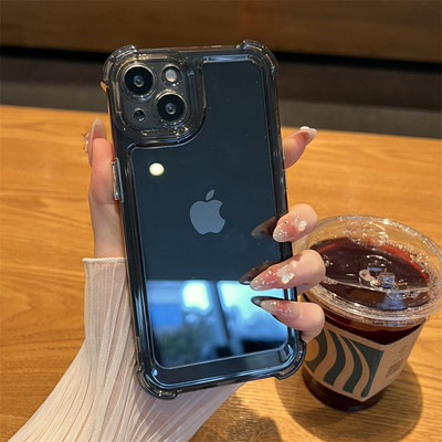 Luksusa triecienizturīgs caurspīdīgs korpuss iPhone 14 13 12 11 Pro Max Xs Xs XR Max 7 8 Plus bufera futrāļiem