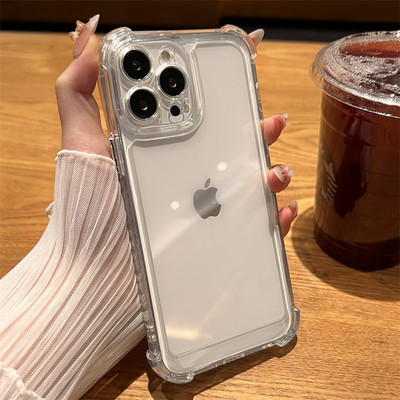 Luksusa triecienizturīgs caurspīdīgs korpuss iPhone 14 13 12 11 Pro Max Xs Xs XR Max 7 8 Plus bufera futrāļiem