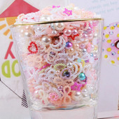 300 de bucăți 4-20mm inimă jumătate rotundă/ arcuită/ perle rhineston mărgele de mărgele libere bijuterie inimă ABS mini perla mărgele de inimă pentru album de însemnări pentru unghii