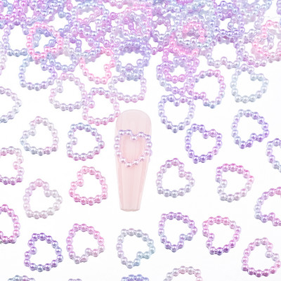 300 de bucăți 4-20mm inimă jumătate rotundă/ arcuită/ perle rhineston mărgele de mărgele libere bijuterie inimă ABS mini perla mărgele de inimă pentru album de însemnări pentru unghii