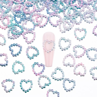 300 de bucăți 4-20mm inimă jumătate rotundă/ arcuită/ perle rhineston mărgele de mărgele libere bijuterie inimă ABS mini perla mărgele de inimă pentru album de însemnări pentru unghii