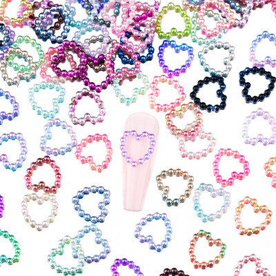 300 de bucăți 4-20mm inimă jumătate rotundă/ arcuită/ perle rhineston mărgele de mărgele libere bijuterie inimă ABS mini perla mărgele de inimă pentru album de însemnări pentru unghii