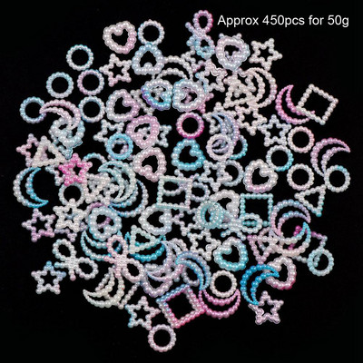 300 de bucăți 4-20mm inimă jumătate rotundă/ arcuită/ perle rhineston mărgele de mărgele libere bijuterie inimă ABS mini perla mărgele de inimă pentru album de însemnări pentru unghii