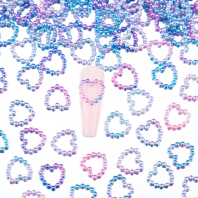 300 de bucăți 4-20mm inimă jumătate rotundă/ arcuită/ perle rhineston mărgele de mărgele libere bijuterie inimă ABS mini perla mărgele de inimă pentru album de însemnări pentru unghii