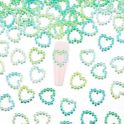300 de bucăți 4-20mm inimă jumătate rotundă/ arcuită/ perle rhineston mărgele de mărgele libere bijuterie inimă ABS mini perla mărgele de inimă pentru album de însemnări pentru unghii