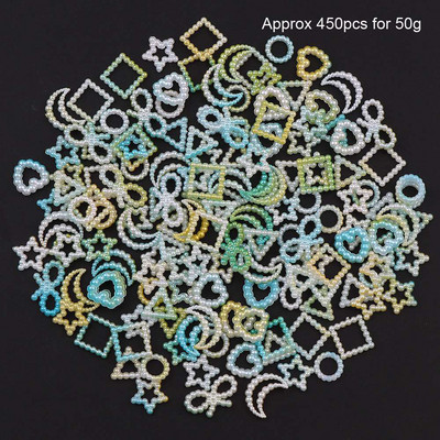 300 de bucăți 4-20mm inimă jumătate rotundă/ arcuită/ perle rhineston mărgele de mărgele libere bijuterie inimă ABS mini perla mărgele de inimă pentru album de însemnări pentru unghii