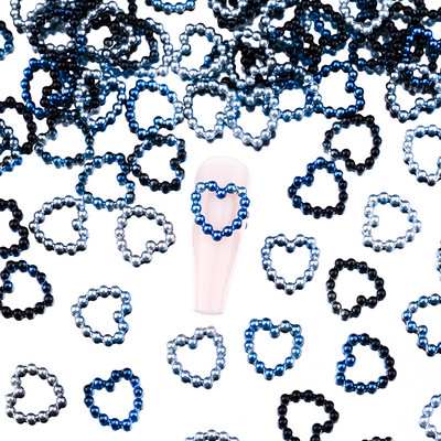 300 de bucăți 4-20mm inimă jumătate rotundă/ arcuită/ perle rhineston mărgele de mărgele libere bijuterie inimă ABS mini perla mărgele de inimă pentru album de însemnări pentru unghii