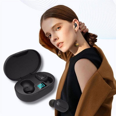 E6s интелигентен цифров дисплей, безжична bluetooth спортна слушалка, батерия, подкана за поставяне в ухото, стерео мини слушалка