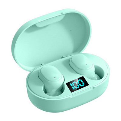 E6s intelligens digitális kijelzős vezeték nélküli bluetooth sport headset akkumulátoros, fülbe helyezhető sztereó mini headset
