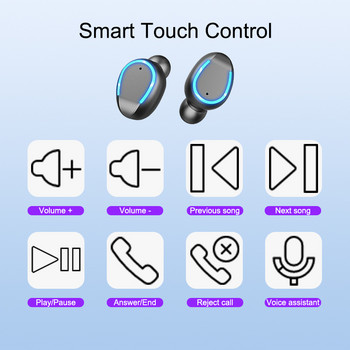 2022 Безжични слушалки Bluetooth слушалки TWS слушалки за уши Стерео водоустойчиви слушалки Bluetooth шумопотискащ микрофон