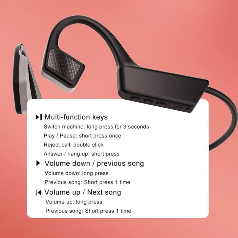 Bone Conduction Slušalice Bluetooth 5.0 Earbuds Bežične slušalice TWS Sport Handsfree Vodootporne slušalice Ne In-ear Slušalice