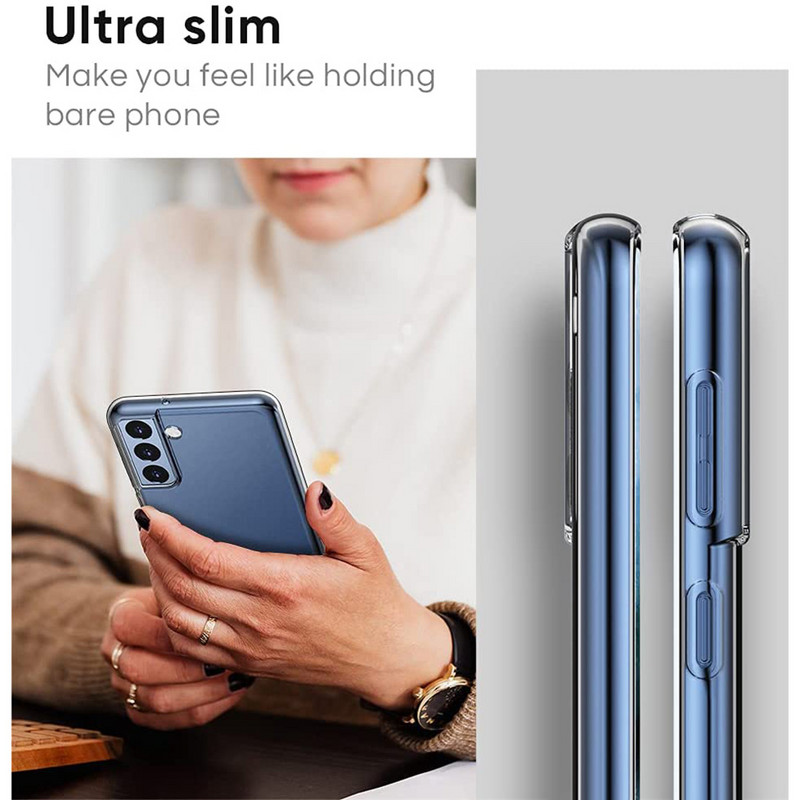 Husa de telefon ultra subțire din silicon activată pentru Samsung Galaxy S21 S20 Fe Ultra S10 S9 S8 Plus Lite moale, transparentă, husă complet din spate