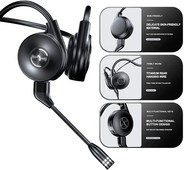 Slúchadlá s kostným vedením, mikrofón, bezdrôtové Bluetooth slúchadlá s potlačením hluku, kancelária, podnikanie, komerčné použitie, výučba/vzdelávanie