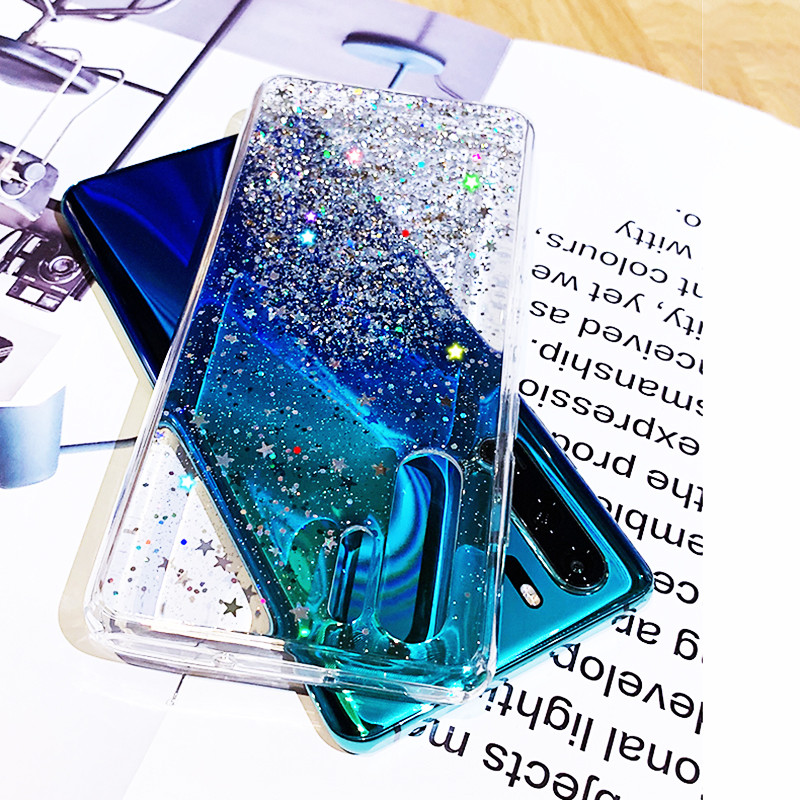 Husa din silicon cu sclipici de lux pentru Huawei P20 P30 P40 Pro Lite Husa moale transparenta din spate pentru Huawei P9 P10 Plus Huse rezistente la socuri