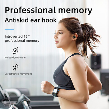 Спорт Bluetooth 5.2 Слушалки Безжични слушалки Слушалки с шумопотискане Слушалки Закачки за уши IPX7 Водоустойчиви слушалки 10H HiFi Музикално време