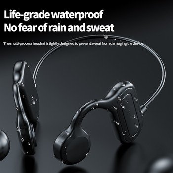 Слушалки с истинска костна проводимост Bluetooth 5.2 безжични слушалки Водоустойчиви спортни слушалки с микрофон за тренировки Бягане Шофиране