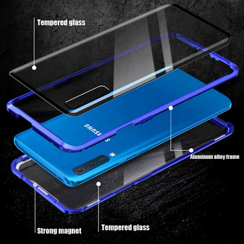 Магнитен метален защитен калъф за Samsung Galaxy S21 S22 S9 S10 S20 Plus Ultra case Note 8 9 10 20 Plus двустранен стъклен калъф