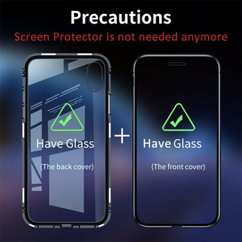 Магнитен метален защитен калъф за Samsung Galaxy S21 S22 S9 S10 S20 Plus Ultra case Note 8 9 10 20 Plus двустранен стъклен калъф