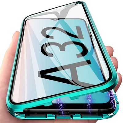 Магнитен метален защитен калъф за Samsung Galaxy S21 S22 S9 S10 S20 Plus Ultra case Note 8 9 10 20 Plus двустранен стъклен калъф