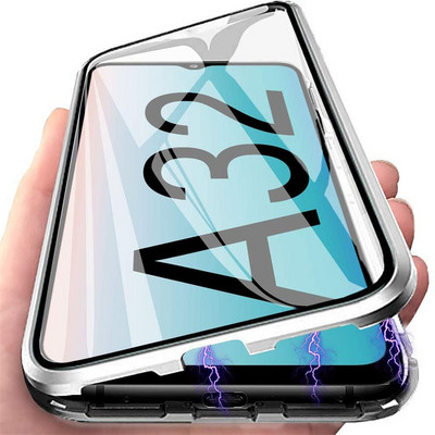 Магнитен метален защитен калъф за Samsung Galaxy S21 S22 S9 S10 S20 Plus Ultra case Note 8 9 10 20 Plus двустранен стъклен калъф