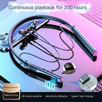 TWS 200 ώρες Ασύρματο ακουστικό Bluetooth Ακουστικό με μαγνητικό λαιμό IPX5 Αδιάβροχο Αθλητικό Ακουστικό Ακύρωσης Θορύβου Μικρόφωνο