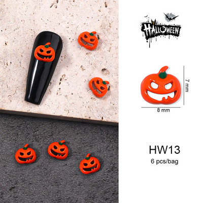 Halloween ötvözet körömdíszítések 3D szellemkoponya sütőtök Arany ezüst klasszikus körmök ékszerek díszek manikűr kiegészítők