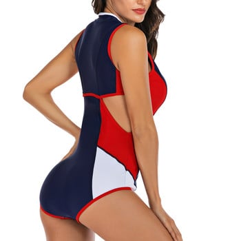 Riseado Patchwork Μαγιό One Piece Sports Bodysuit Γυναικείο Rashguard Cut Out Γυναικεία μαγιό 2023 Νέο μαγιό με φερμουάρ μπροστά