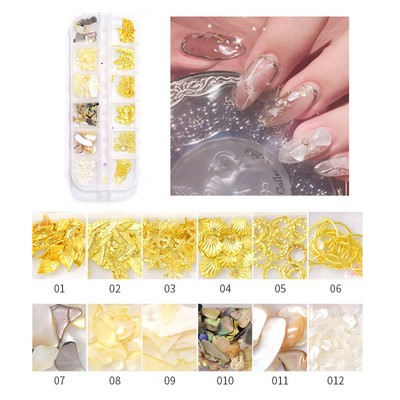 Ljeto Nail Art Rhinestones Ocean Nail Charms Shell Morska zvijezda Conch Sea Series 3D Beach Nail Design Dodaci Manikura DIY