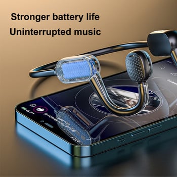 Слушалки с костна проводимост с микрофон Безжични спортни слушалки Handsfree Running Gaming Bluetooth Earphone Digital Power Display