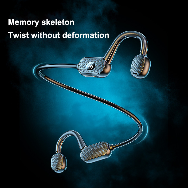 Slúchadlá s kostným vedením s mikrofónom, bezdrôtové športové slúchadlá do uší, handsfree, bežecké herné Bluetooth slúchadlá, digitálny displej napájania