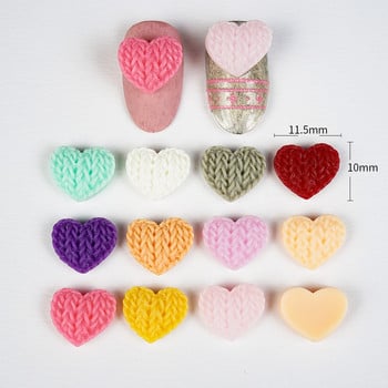 Winter Kawaii Nail Charm Flatback Rhinestones Heart Love 3D Art Decoration DIY Press on Korean Christmas Fall Jesen Accessories