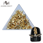 100db 3*3 mm-es nyíl szegecs dekoráció Nail Art Punk Spikes Stud Nail Art Tip Dekorációs szegecs fémes DIY Nail Art díszek