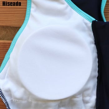 Riseado Rash Guard Γυναικεία Αθλητικό μαγιό 2023 Μαγιό με φερμουάρ Μαγιό για σέρφινγκ Μαύρο Beachwear XXL