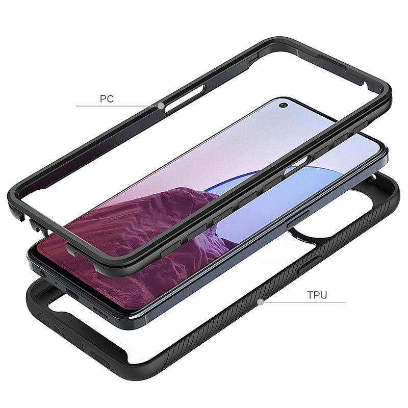 За калъф OPPO Reno 7 Lite устойчив на удари Hybrid Armor Clear Phone Cover Funda OPPO Reno 7Z 5G A74 4G A54 4G A72 A52 A12 A15 A31 A94