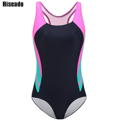 Riseado Patchwork Costum de baie dintr-o bucată Costum de baie pentru femei Body cu spate cros 2023 Costum de înot sport pentru femei îmbrăcăminte de plajă competitivă