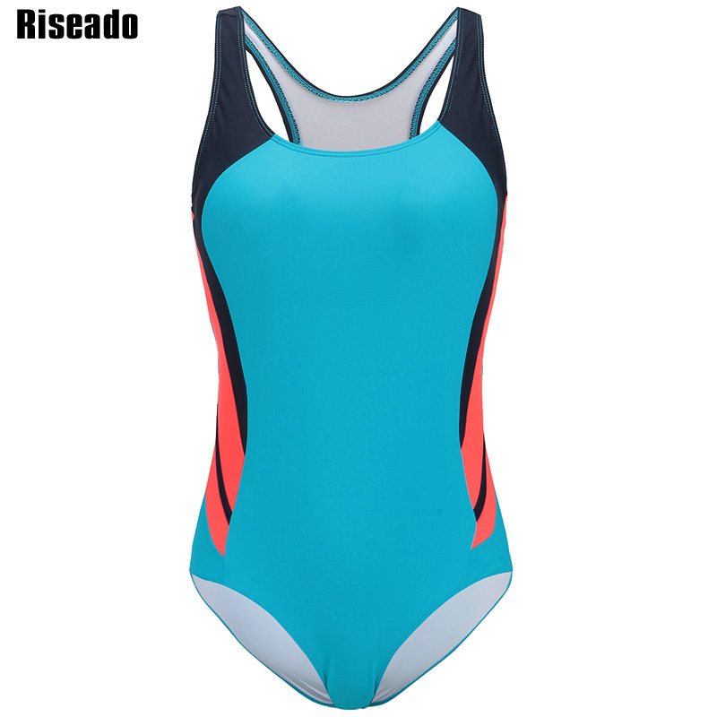 Riseado Patchwork Costum de baie dintr-o bucată Costum de baie pentru femei Body cu spate cros 2023 Costum de înot sport pentru femei îmbrăcăminte de plajă competitivă