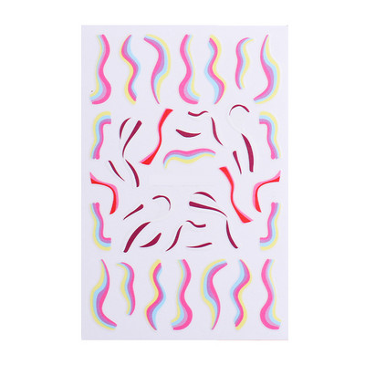 3D Zlatna linija Naljepnice za nokte Naljepnice Mramorna traka s duginim vrtložnim prugama Zimska samoljepljiva naljepnica Pribor za manikuru