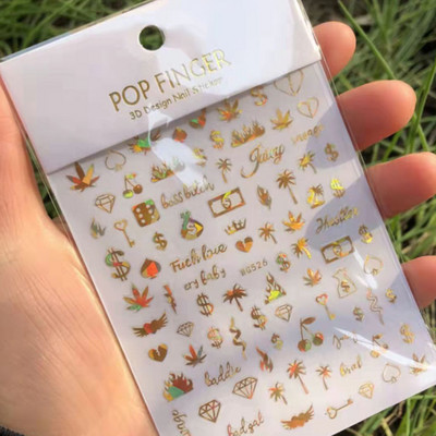 3D Zlatna linija Naljepnice za nokte Naljepnice Mramorna traka s duginim vrtložnim prugama Zimska samoljepljiva naljepnica Pribor za manikuru