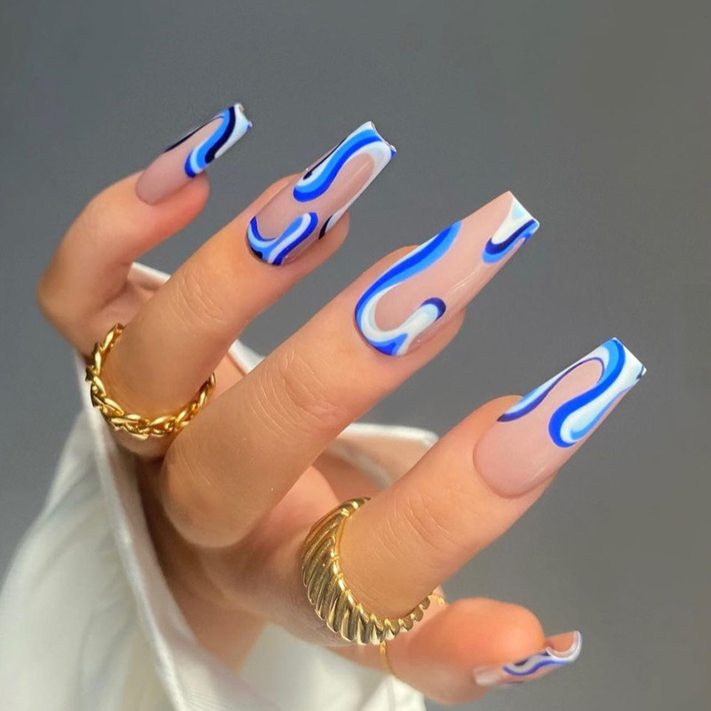 3D Zlatna linija Naljepnice za nokte Naljepnice Mramorna traka s duginim vrtložnim prugama Zimska samoljepljiva naljepnica Pribor za manikuru