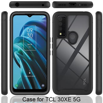 Για TCL 30 XE 5G Θήκη 2 σε 1 Αντικραδασμική, διαφανής αντικραδασμικός προφυλακτήρας Balck Διαφανές κάλυμμα τηλεφώνου για TCL 30XE 5G