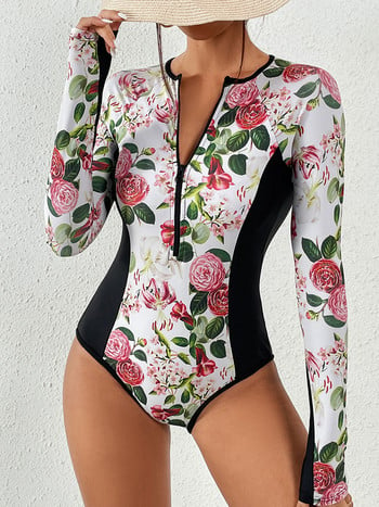 Riseado Sport One Piece Swimsuits Woman 2023 Μακρύ μανίκι μαγιό για γυναίκες Rashguard Summer beachwear Rash Guard