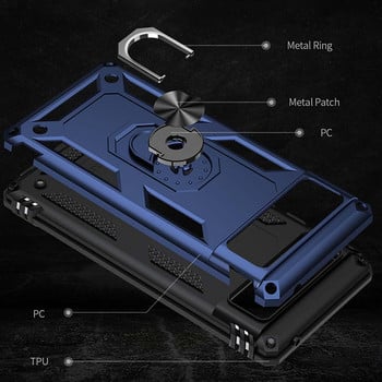 Για θήκη Google Pixel 7 Αντικραδασμική θήκη Armor Metal Ring Kickstand for Google Pixel 7 Pro Pixel 6A Pixel 6 Pro Pixel 6 2021