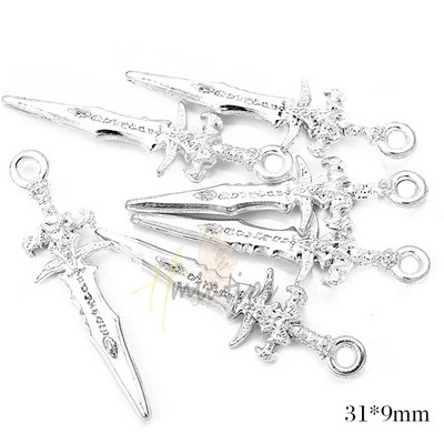 5 tk metallist 3D küünekunst Südamevõlusid Rhinestones Planeedi risti kujuga disain akrüül-geelküüntele Maniküüri tarvikud