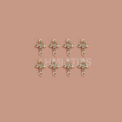 5 tk metallist 3D küünekunst Südamevõlusid Rhinestones Planeedi risti kujuga disain akrüül-geelküüntele Maniküüri tarvikud