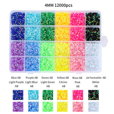 16500db/készlet Kristályok Köröm Strassz 2-5mm Lapos hátú Színes Csillogó Drágakövek Körömbűvek Kiegészítők Barkácsolás 3D Körömdíszítések