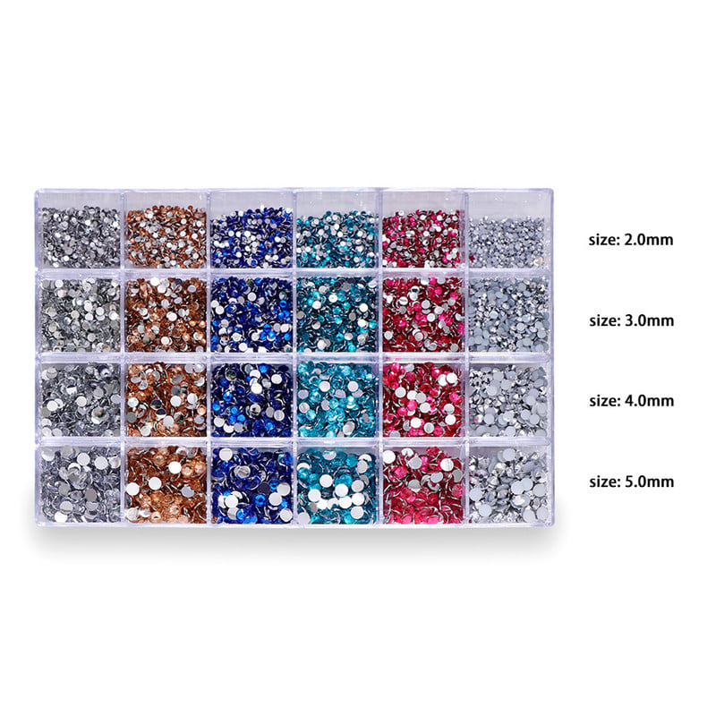 16500db/készlet Kristályok Köröm Strassz 2-5mm Lapos hátú Színes Csillogó Drágakövek Körömbűvek Kiegészítők Barkácsolás 3D Körömdíszítések